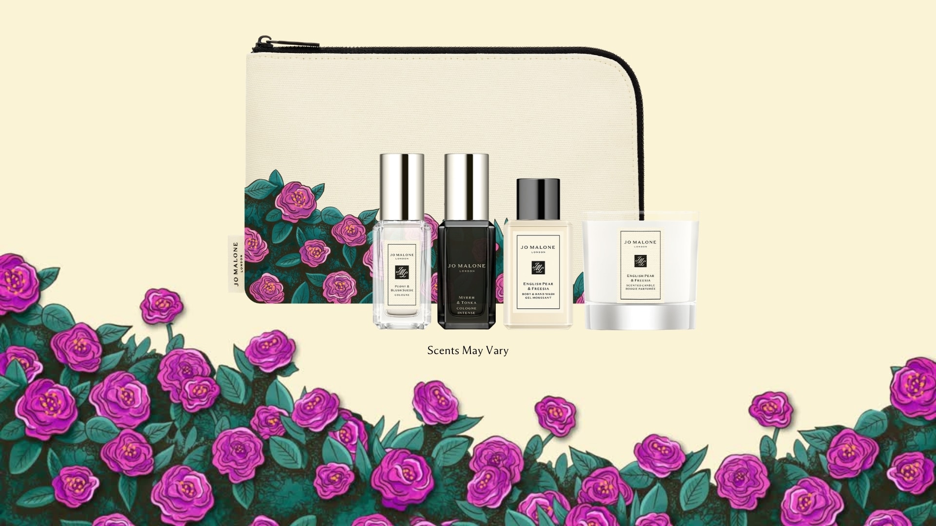 Receive a limited edition pouch filled with four scented surprises with orders over QAR 700